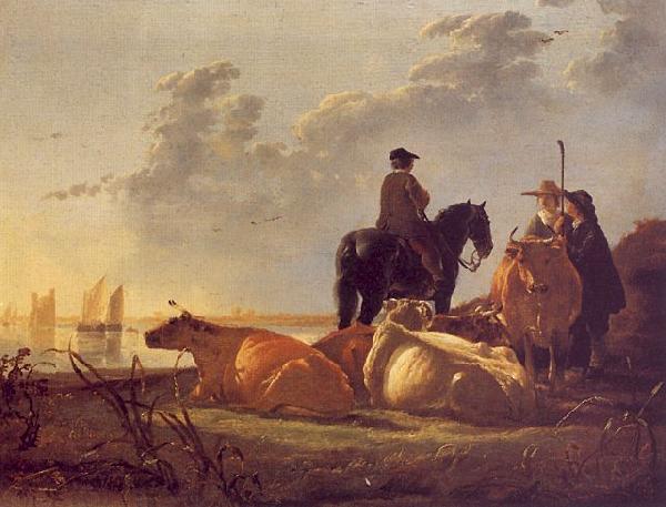 Aelbert Cuyp Cattle with Horseman and Peasants China oil painting art